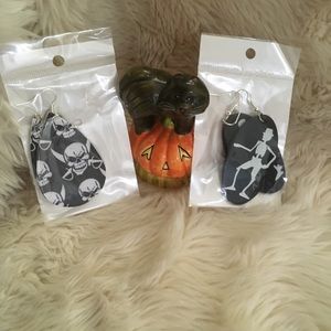 Halloween tear drop pirate skeletons earrings